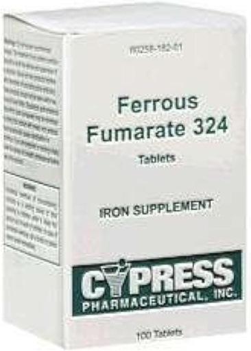 [BRSWIZY5B4JQAFLM] Cypress Pharmaceutical Ferrous fumarato 324 Tablets, Boxed, 100ct