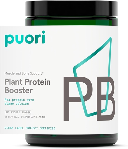 [BRSWYHQPOZ4GGYAV] Puori Vegan Plant Protein Enhancer Powder - 25 Serves - Neutral Flavor Pea Protein met Algen Calcium voor essentiële Aminozuren - Dairy-Free, Vegetarisch, Niet GGO