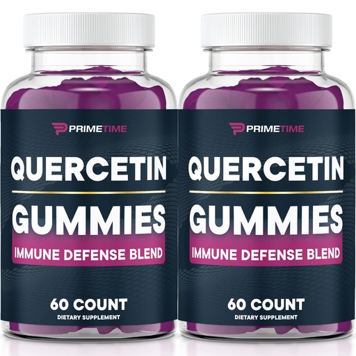 [BRSW2GQ3BZ6Q2ET5] Primetime Sports Quercetin, Zinc,Vitamin C 1000mg Gummies Supplements with Elderberry, Flavonoid Vitamin for Kids Adults Immunity, Immune Support Gummy Booster 60 Count (Pack of 2)