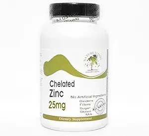 [BRSWKE32BIHGKGTC] Chelated Zinc 25mg ~ 200 Capsules - No Additives ~ Naturetition Supplements