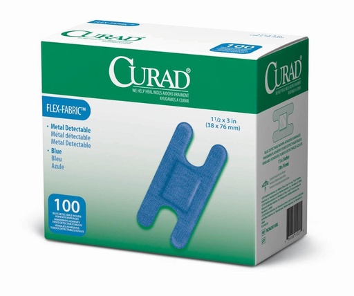[BRSWIZQTOUCAKEAZ] Curad Knuckle, Woven Blue Detectable Bandage, 100-Count