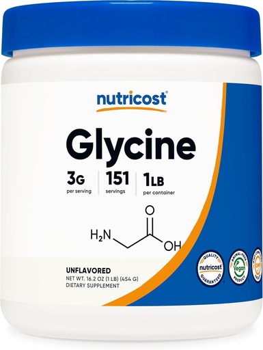 [BRSW2FDROAFAIAIV] Nutricost Glycine Powder 1lb - Non-GMO, Gluten Free