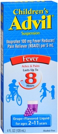 [BRSWKGYIBMIBGELO] Advil Children 's Suspension, 4 oz vynuogių (pakuotė 6)