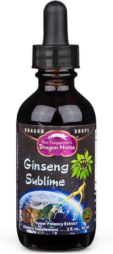 [BRSWYHT4B4PWEYDZ] Dragon Herbs Ginseng Sublime gouttes de tout le supplément d'extrait naturel pour soutenir l'énergie, le stress, le focus, la peau, l'endurance, les poumons, la santé immunitaire