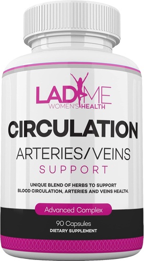 [BRSW2FAEPMPQKET7] LadyMe Circulation and Vein Support Helps Reduce Discomfort in Legs and Supports Healthy Cardiovascular Functions with Butchers Broom, Diosmin, Hawthorn up to 3-Months Supply for Women 90 Capsules