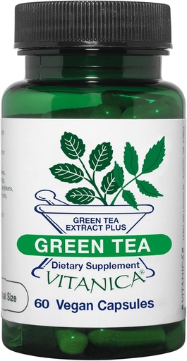 [BRSWIYQGPIPWAHAV] Vitanica Green Tea - 330 mg of Green Tea Polyphenols - Antioxidant Supplement for Immune Health Support - Vegan Supplement for Breast Health - Pro Logo - 60 Vegan Caps