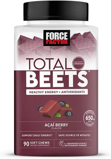 [BRSRAZQQAADWMD3J] Bling Pire Factor Total Beets, Suplemento de Energia Saudável, Superalimento de beterraba Superfood mastiga, Acai Berry (90 CT.)