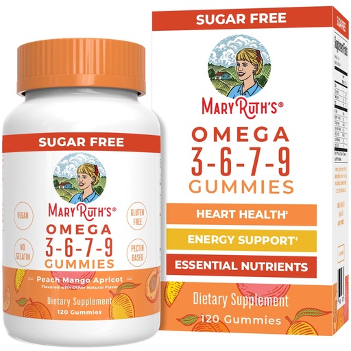 [BRSWGFIQOIFRS3TL] MaryRuth Organics Vegan Omega 3 6 7 9 Gummies | Up to 4 Month Supply | Omega 3 Supplement with Flaxseed Oil | Omega 3 Gummies | No Fish Taste | Non-GMO | 120 Count