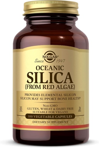 [BRSWIYTYCUPGMFTY] Solgar Oceanic Silica from Red Algae 25 mg, 100 Vegetable Capsules - Excellent Source of Calcium, Supports Bone Health - Non-GMO, Vegan, Gluten Free, Dairy Free, Kosher - 50 Servings