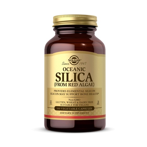 [BRSWIYTYCUPGMFTY] Solgar Oceanic Silica from Red Algae 25 mg, 100 Vegetable Capsules - Excellent Source of Calcium, Supports Bone Health - Non-GMO, Vegan, Gluten Free, Dairy Free, Kosher - 50 Servings