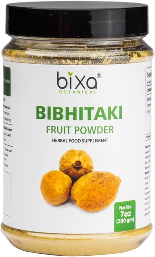 [BRSWEBIOCMIGMYIZ] bixa BOTANICAL Bibhitaki Powder  Terminalia Belerica ← Ayurvedic Herbal Supplement  200 Grams / 7 OZ ← Gluten Free, Non-GMO, Steam Treated, Vegan, 100% puro