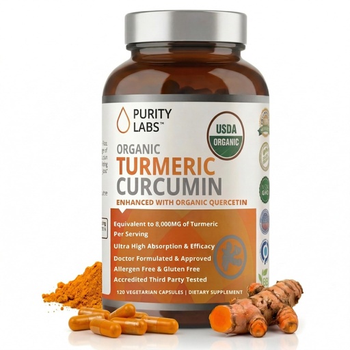 [BRSWIBI4DMABAEY5] Organic Turmeric Curcumin Capsules with Black Pepper & Organic Ginger, 95% Curcuminoids, High Potency Turmeric Supplement for Joint Support & Inflammation, 120 Vegetarian Capsules