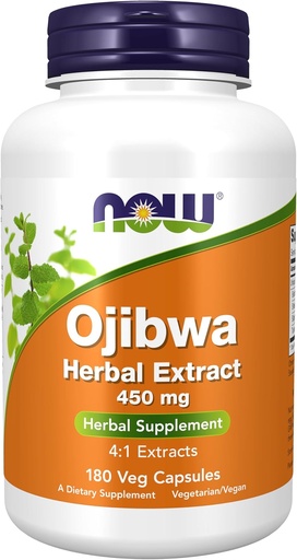 [BRSWIY32BQPQ2AAV] NOW Supplements, Ojibwa Herbal Extract 450 mg, Concentrated Blend , Alcohol-fFree, 4:1 Herbal Extracts, 180 Veg Capsules