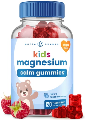 [BRSROBI2AECBOE3J] NutraChamps 120 Kids Magnesium Gummies - Sugar Free Calm Magnesium Gummies for Kids - 4 Month Supply - Supports Bone Health, Sleep