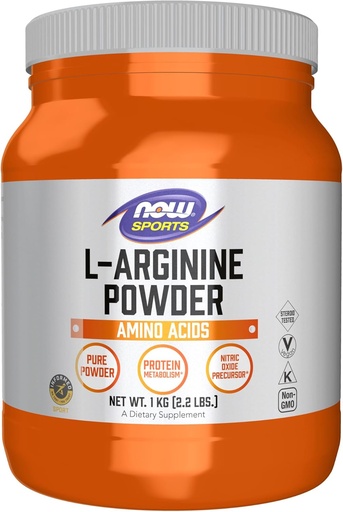 [BRSWIYYZBQEBAFDY] NOW Foods Sports Nutrition, L-Arginine Powder, Nitric Oxide Precursor, Amino Acids, 2.2-Pound