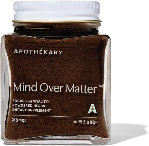 [BRSROGA2CECWCDTG] Apothékary Mind Over Matter Cognitive Support Mushroom Powder, Memory & Focus, Stress Relief Herbal Supplement, Sugar Free, Vegan, No Caffeine