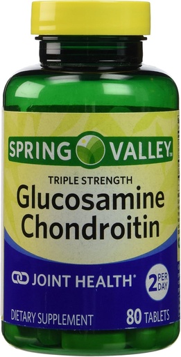 [BRSWIZ32OAPBGDLO] Spring Valley - Glucosamine Chondroitin, Triple Strength, 80 Tablets