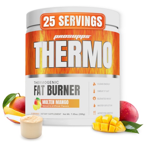 [BRSRAYAQCF7WYFA3] ProSupps Thermogenic Fat Burner Powder, Molten Mango - Weight Loss & Metabolism Booster Pre Workout Supplement for Women & Men - Supports Appetite Control & Boosts Energy - Gluten-Free - 25 Servings