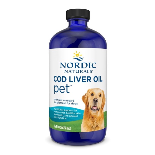 [BRSWIYA6C4FBQE3G] Nordic Naturals Pet Cod Liver Oil, Unflavored - 16 oz - 1048 mg Omega-3 Per Teaspoon - Fish Oil for Dogs with EPA & DHA - Promotes Skin, Coat, & Immune Health