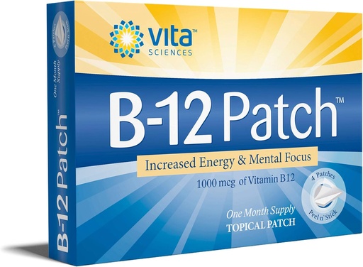 [BRSWYFAKDN6G2HY7] Vita Sciences Vitamin B12 Patch - Extra Strength Formula for Men and Women, 1 Month Supply. Boost Energy, Focus, Memory & Metabolism