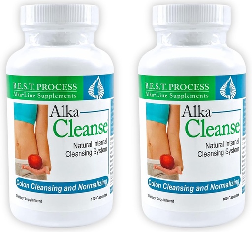 [BRSWYFANDF7A2C32] Alka•Cleanse Best Process Alkaline — Herbal Detox Colon Cleanse & Digestive Distress Formula — Psyllium Husk, Probiotics, Enzymes & Herbs (2)