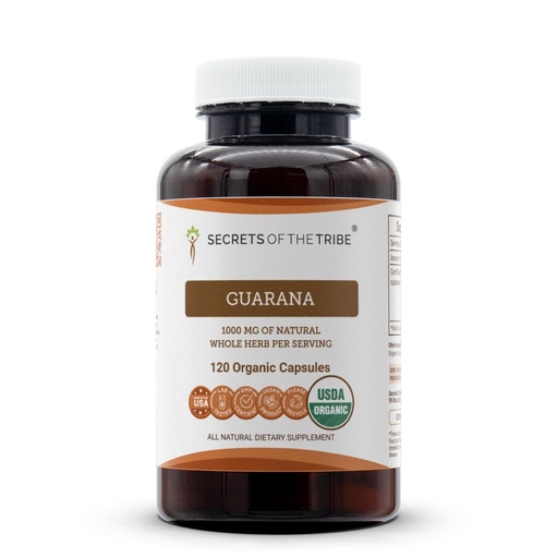 [BRSROAA6AQBW2CLV] Secrets of the Tribe Guarana USDA Organic Capsules | Certified Organic Vegetarian Capsules, Herbal Dietary Supplement | Paullinia cupanais Dried Seed (120 Count)