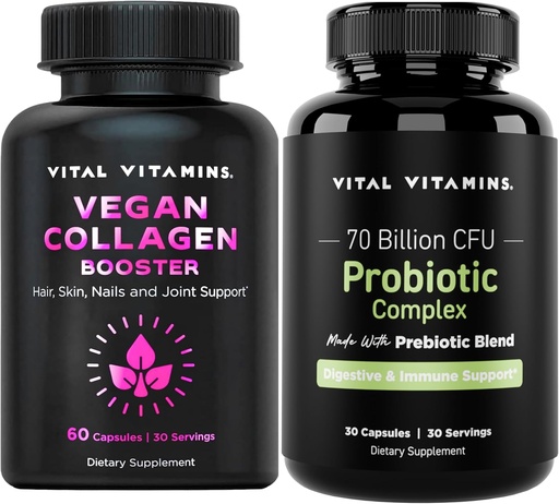 [BRSRABQFCR5GCFL5] Vital Vitamins Vegan Collagen Booster + Probiotic Complex