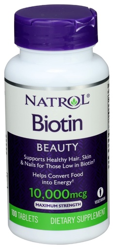 [BRSWIGAGBIBB63LY] Natrol Biotin Max 10000 Mcg, 100 Tablets