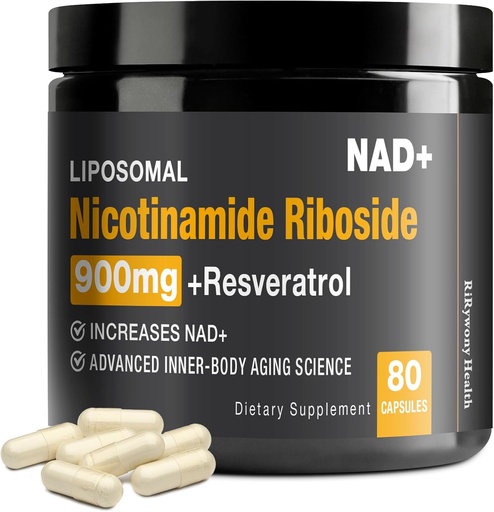[BRSRAFIZBB5BEYI4] NAD+ Supplement - NAD+ with Nicotinamide Riboside (NR) and Resveratrol Quercetin 900mg, 80 Capsules, USA-063-0911XL-136NAD
