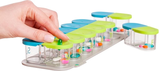 [BRSWYH33PJYWMFDP] Sagely Smart Active Weekly Pill Box Organizer- AM/PM Pill Planner with Free App and 7 Removable Pods