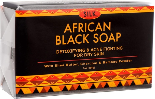[BRSWG23RO4HAYDLF] African Black Soap 7oz for Acne, Eczema, Dry Skin, Psoriasis, Scar Removal, Face & Body Wash - Shea Butter, Charcoal, Bamboo Powder
