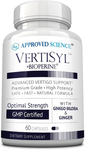 [BRSW2AIOAUNBMFDF] Approved Science VertiSyl - Ginkgo Biloba, Ginger, Vitamin D3, BioPerine - 30 Capsules - 1 Month Supply