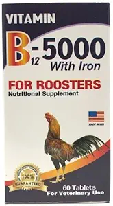 [BRSROGIEBZ4BUDLL] B12-5000 with Iron for Roosters 60 Tabs
