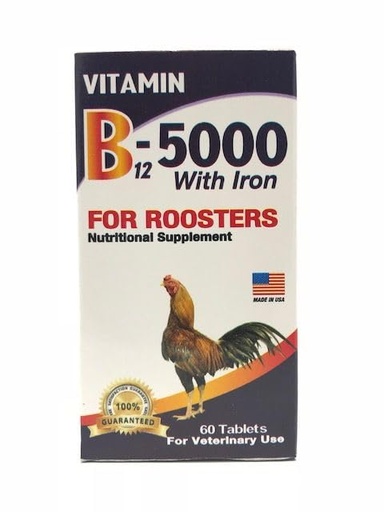 [BRSROGIEBZ4BUDLL] B12-5000 with Iron for Roosters 60 Tabs