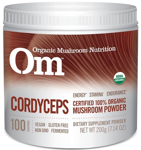 [BRSWIHYQO4DAI2LK] Om Organic Mushroom Superfood Powder, Cordyceps, 100 Servings, Energy and Endurance Support Supplement, 7.05 Ounce (Pack of 1)
