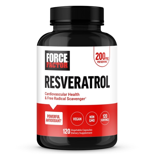 [BRSROFAEPMOQEELO] Force Factor Resveratrol Supplement to Support Heart Health, Antioxidants Supplement and Free Radical Scavenger Made with Japanese Knotweed, Vegan, Non-GMO, 120 Vegetable Capsules
