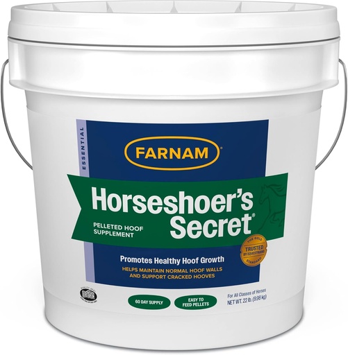 [BRSWIYQLPIMWKHYZ] Farnam Horseshoer's Secret Pelleted Hoof Supplement for horses promotes healthy hoof growth, 22 lb., 60 day supply