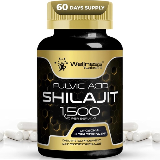 [BRSROHTQDEHAKYDU] Himalayan Shilajit for Men - Shilajit Extract 1500mg per Serving, Pure Shilajeet for Women with Naturally Occuring Fulvic Acid - Shilajet for Enhanced Energy and Immune Support - 120 Count (Pack of 1)