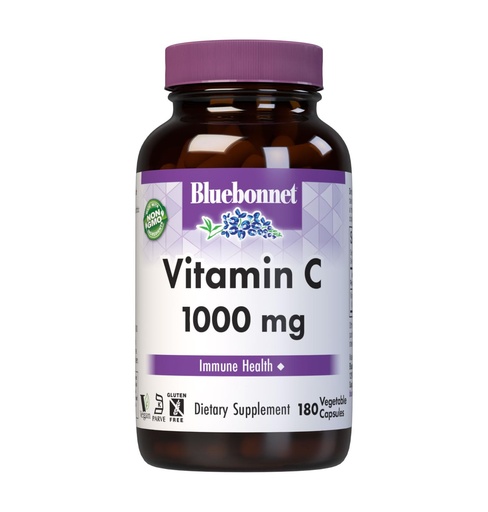 [BRSWIYTROUHBCCI3] Bluebonnet Nutrition Vitamin C 1000 Mg Vegetable Capsules, Ascorbic Acid, for Immune Skin Health, Vegan, Vegetarian, Non GMO, Gluten, Soy & Milk Free, Kosher, 180 Count