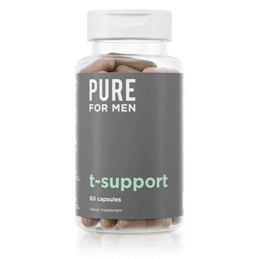 [BRSRMHYCCN4A4GTB] Pure for Men T-Support Supplement | Vegetarian Total Support for Men with Maca, Vitamin D, & Ashwagandha, Muscle Health | Endurance, Strength, Focus, & Energy Support | 60 Capsules