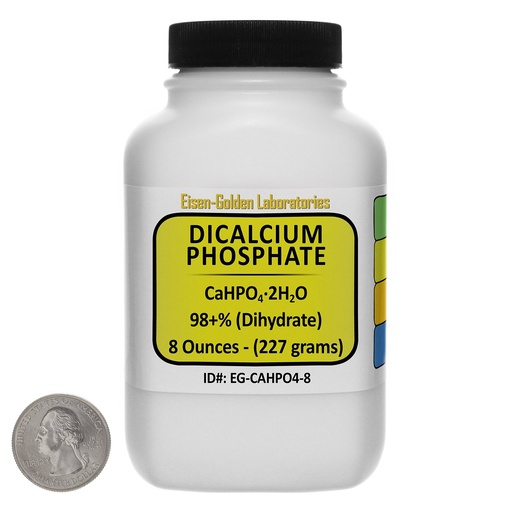 [BRSWK23YOEAQA2DG] Dicalcium Phosphate [CaHPO4] 98+% USP Grade Powder 8 Oz in a Space-Saver Bottle
