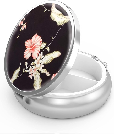 [BRSW2ZA3DMBWA2TD] Pill Box 3 Compartiment petit cas de pilule, Portable pour la poche ou la pilule de chasse Organisateur Pill porte-conteneur pour tenir les vitamines, les médicaments, l'huile de poisson et les suppléments (Gloire matinale)