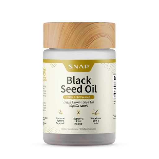 [BRSRMZAOOR6QO33J] Snap Supplements Black Seed Oil Capsules – 100% Cold Pressed Organic Nigella Sativa – Supports Immune Health, Detox, Skin, Hair, Joints & Overall Wellness – 90 Softgels