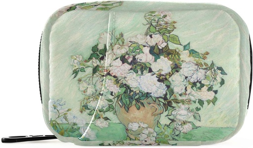 [BRSRMZ37BVYQK2TP] Roses Van Gogh Pill Box 7 Day Pill Case Bag Travel Pill Organizer Bag with Zipper Portable Weekly Case Compact Size for Vitamin Supplement Holder