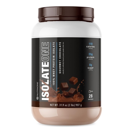 [BRSWGAIFCMFQGDLF] NutraOne IsolateOne Whey Isolate Protein Powder 100% Pure Whey Isolate Powder (Gourmet Chocolate - 2 lbs)
