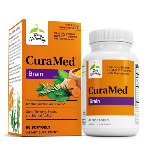[BRSWIYIFBQDRCFLU] Terry Naturally CuraMed Brain - Clarity, Focus and Memory Supp - 60 Count | BCM-95, Curcumin, Sage. Clarity, Focus and Memory Support. 60 softgels.