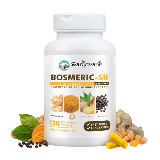 [BRSWIYIBOB7AOEYV] Joint Immune Support Supplement, Patented Blend Turmeric Curcumin C3 Complex with Black Pepper, Boswellia PS Extract & Ginger, Fast-Acting 20 minutes, 8-Hour Sustained Release, 120 Caplets - Sanjevani