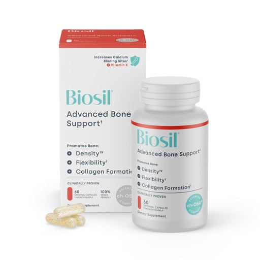 [BRSRMFTQPNYWCE35] Biosil Advanced Bone Support - 60 Capsules - Supports Bone Density, Flexibility & Collagen Formation with Patented ch-OSA Complex, Inositol, MK7 & Vitamin B12-30-Day Supply