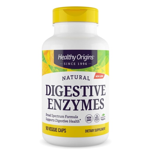 [BRSWIGIKO4BGK33A] Healthy Origins Digestive Enzymes, 90 Veggie Capsules - Broad Spectrum, Multi-Enzyme Blend with Protease, Amylase & Lipase - Supports GI Comfort, Nutrient Absorption for Macronutrient Breakdown