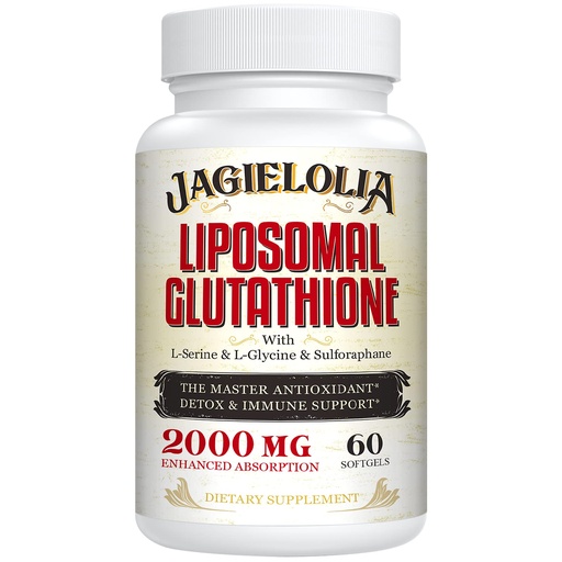 [BRSRMFI6BYMB4ELV] Liposomal Glutathione 2000 mg with L-Serine, L-Glycine & Sulforaphane – Active L-Glutathione Unique Formulation to Enhance Absorption - Master Antioxidant, Detoxifying & Immune | 60 Softgels